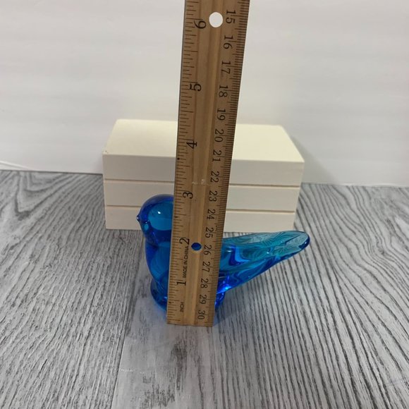 Vintage 1999 Bluebird Of Happiness Leonard Ward Art Glass Bird Figurine - Picture 8 of 8
